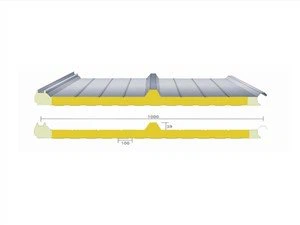 1000mm Glass Wool Roof Panel with PU Edge Sealing